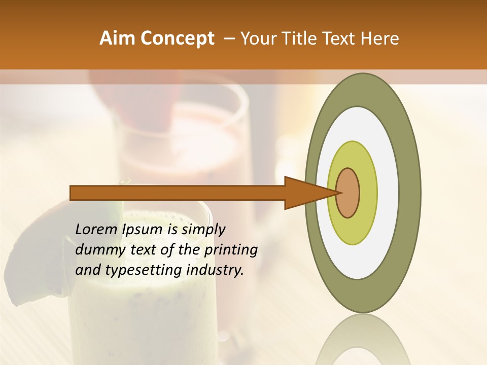 A Group Of Drinks Sitting On Top Of A Wooden Table PowerPoint Template