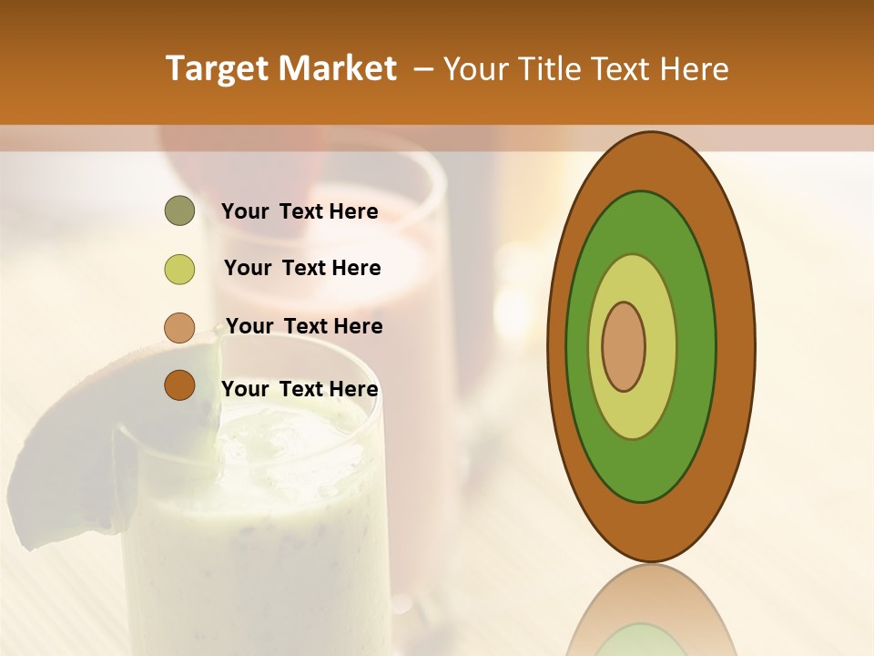 A Group Of Drinks Sitting On Top Of A Wooden Table PowerPoint Template