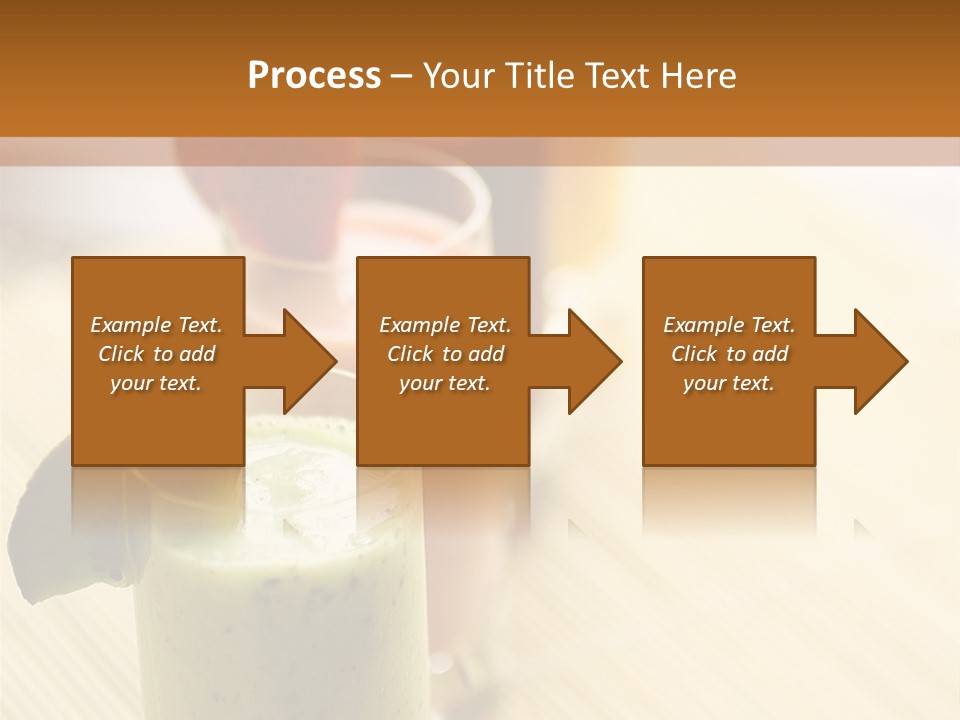 A Group Of Drinks Sitting On Top Of A Wooden Table PowerPoint Template