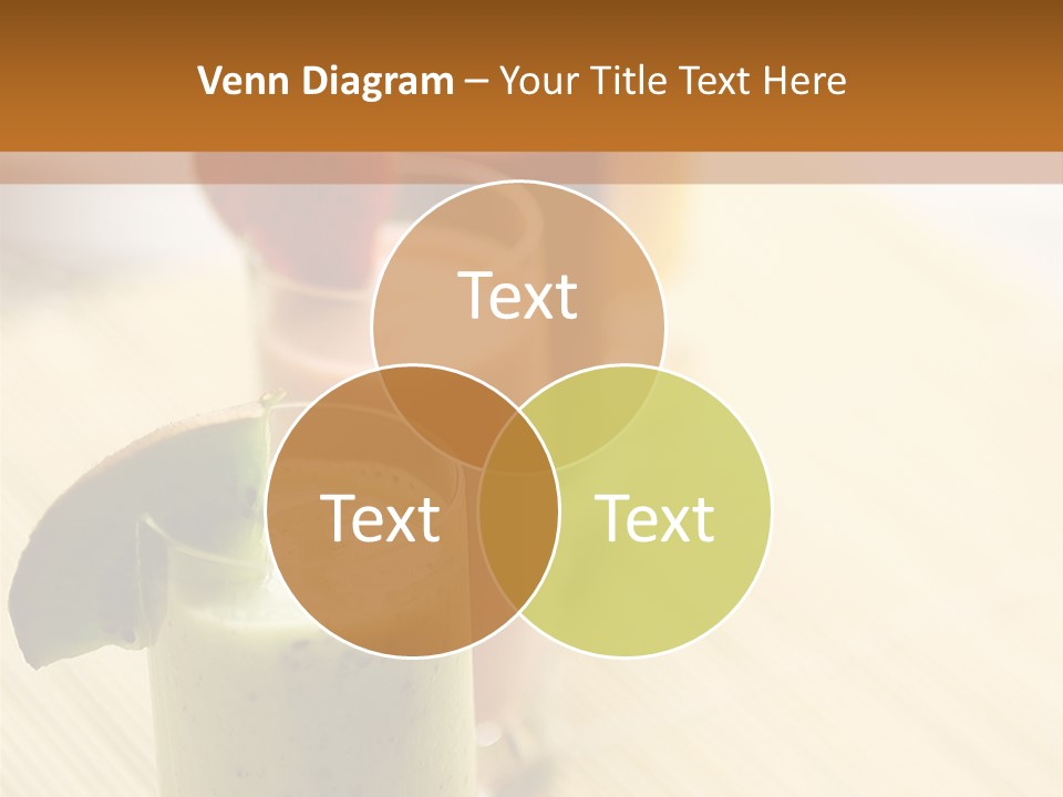 A Group Of Drinks Sitting On Top Of A Wooden Table PowerPoint Template