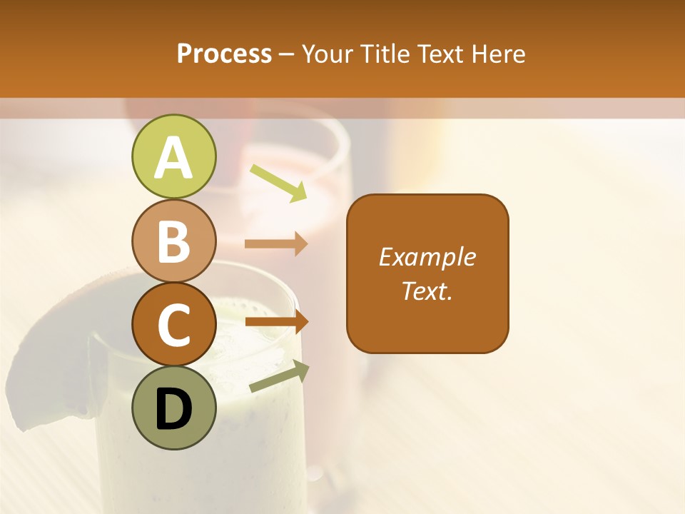 A Group Of Drinks Sitting On Top Of A Wooden Table PowerPoint Template
