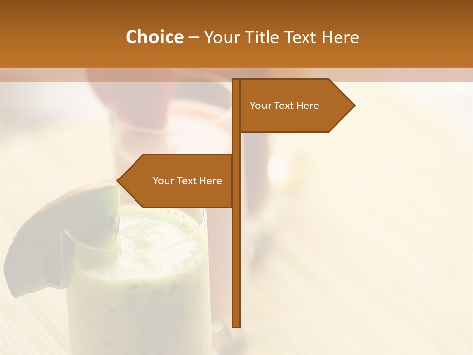 A Group Of Drinks Sitting On Top Of A Wooden Table PowerPoint Template