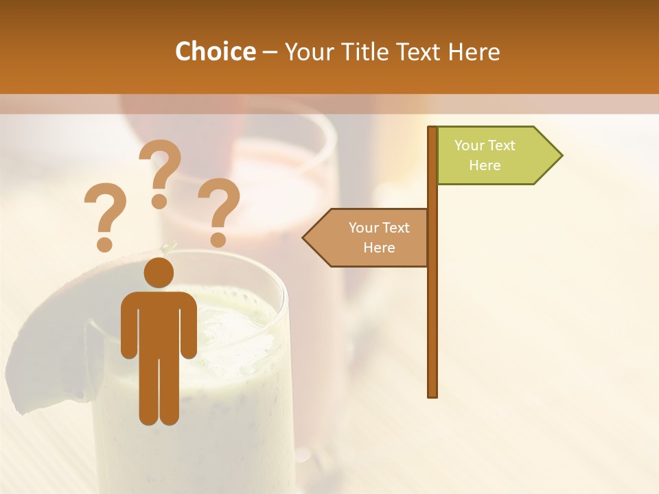 A Group Of Drinks Sitting On Top Of A Wooden Table PowerPoint Template