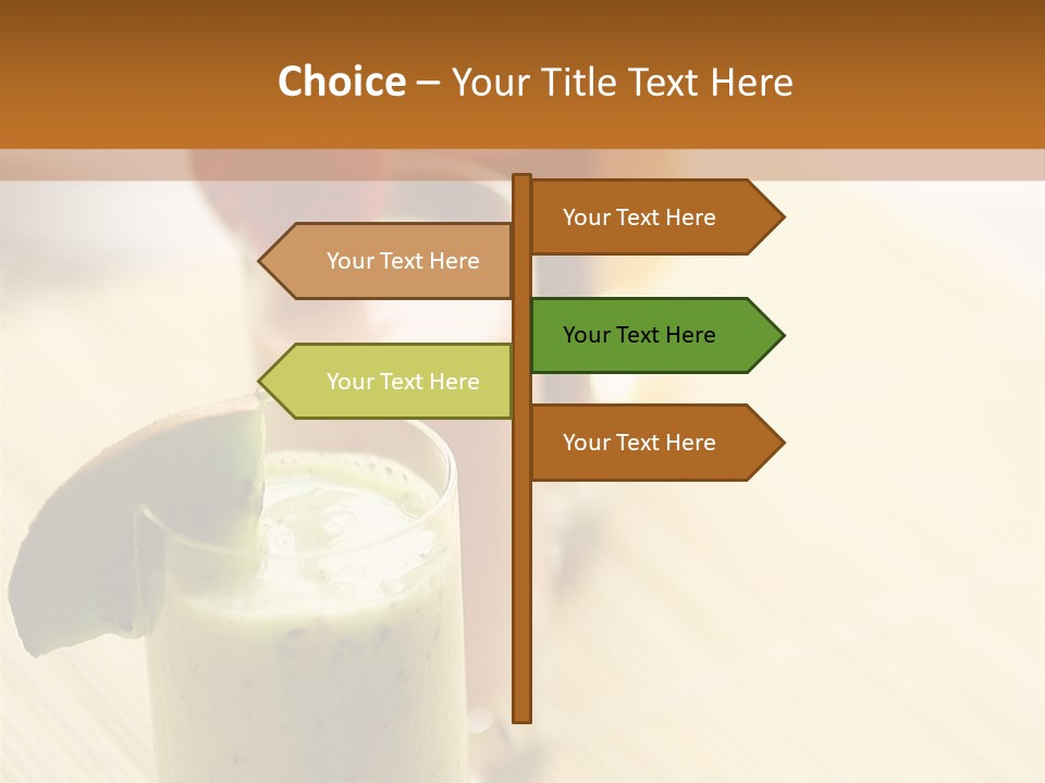 A Group Of Drinks Sitting On Top Of A Wooden Table PowerPoint Template