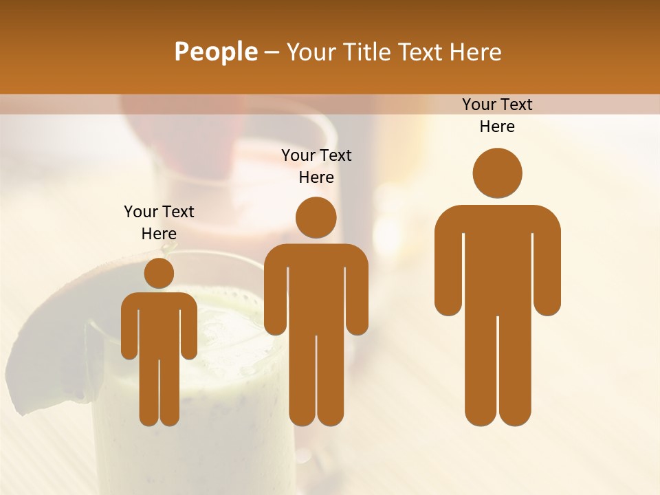 A Group Of Drinks Sitting On Top Of A Wooden Table PowerPoint Template