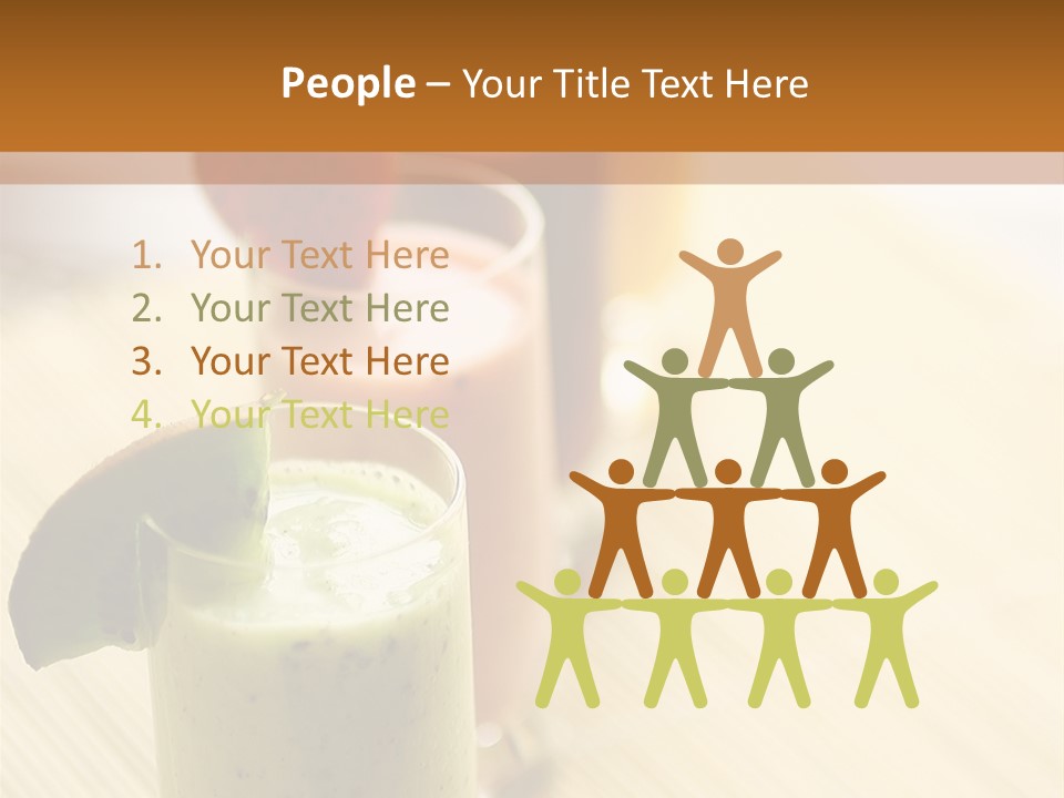 A Group Of Drinks Sitting On Top Of A Wooden Table PowerPoint Template