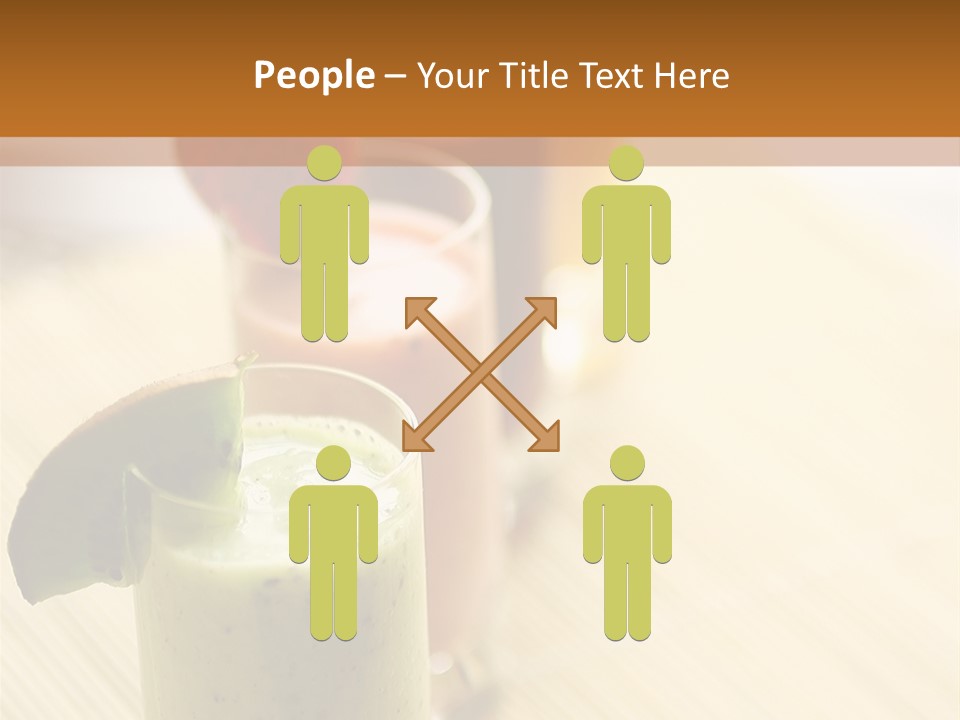 A Group Of Drinks Sitting On Top Of A Wooden Table PowerPoint Template
