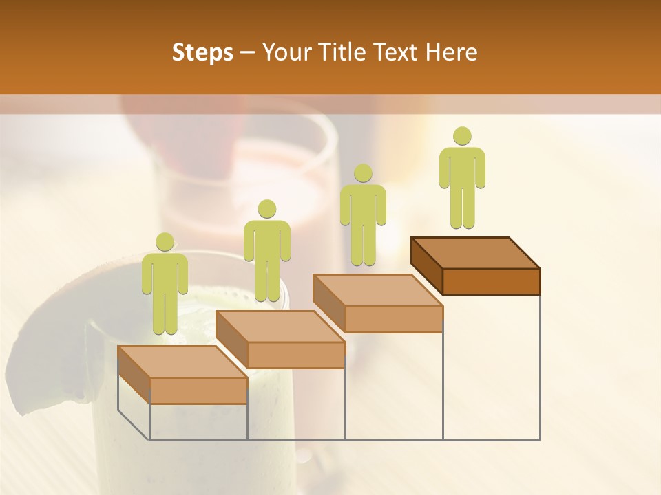 A Group Of Drinks Sitting On Top Of A Wooden Table PowerPoint Template