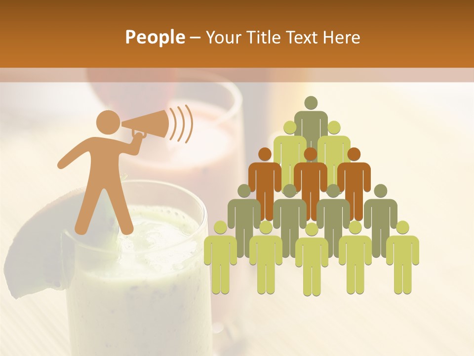 A Group Of Drinks Sitting On Top Of A Wooden Table PowerPoint Template