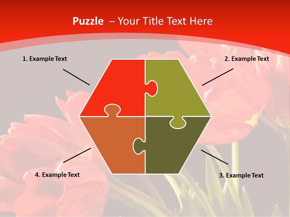 Bouquet Of A Tulips Isolated On A Black Background PowerPoint Template