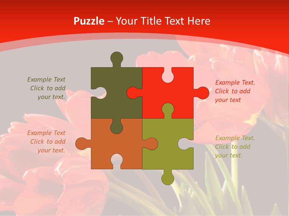 Bouquet Of A Tulips Isolated On A Black Background PowerPoint Template