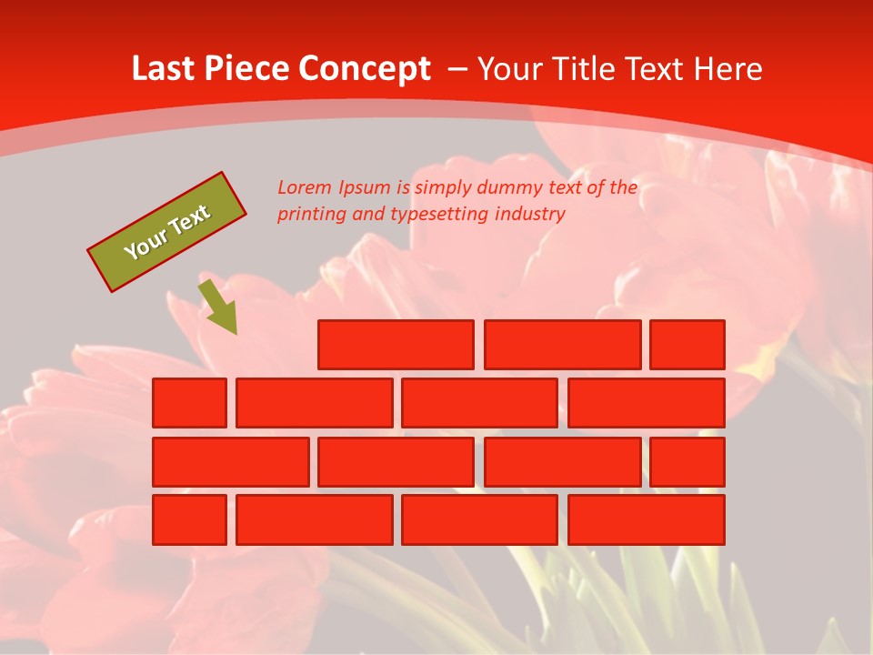 Bouquet Of A Tulips Isolated On A Black Background PowerPoint Template