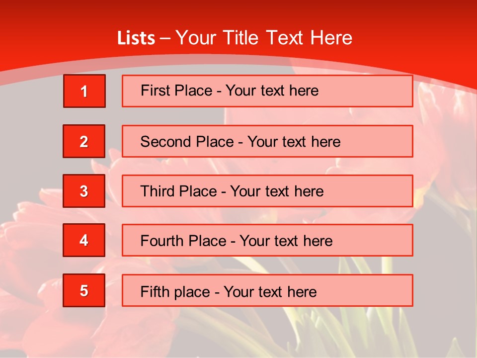 Bouquet Of A Tulips Isolated On A Black Background PowerPoint Template