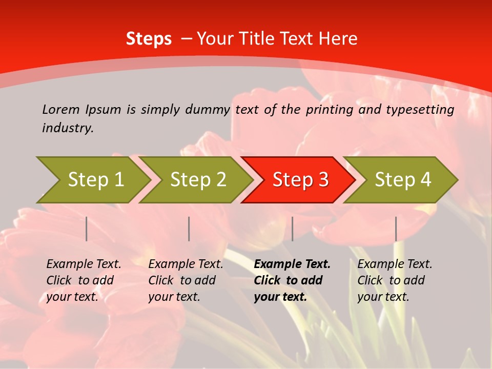 Bouquet Of A Tulips Isolated On A Black Background PowerPoint Template