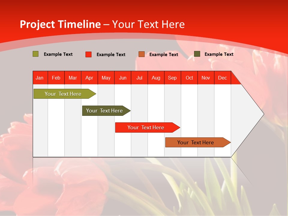 Bouquet Of A Tulips Isolated On A Black Background PowerPoint Template