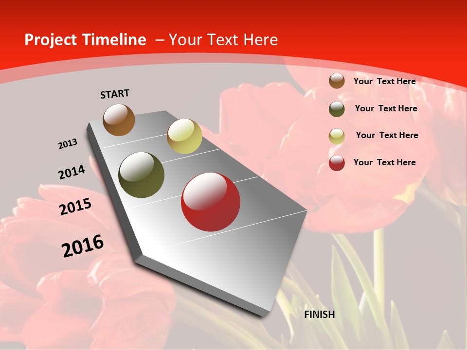 Bouquet Of A Tulips Isolated On A Black Background PowerPoint Template