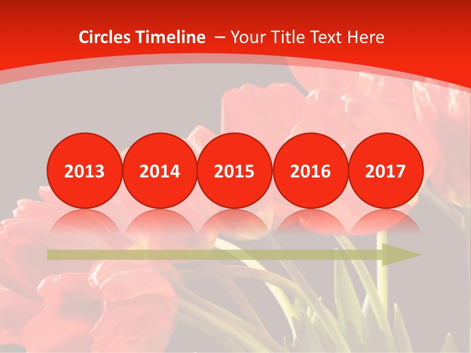 Bouquet Of A Tulips Isolated On A Black Background PowerPoint Template