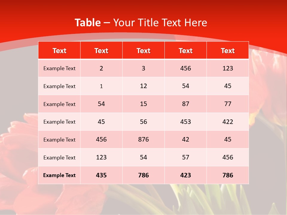 Bouquet Of A Tulips Isolated On A Black Background PowerPoint Template