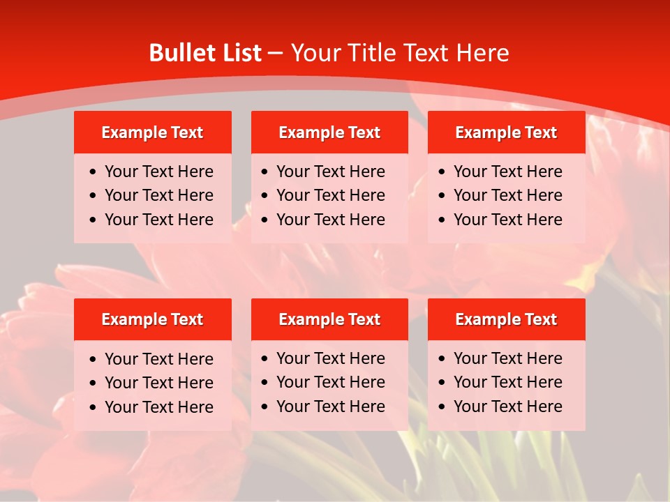 Bouquet Of A Tulips Isolated On A Black Background PowerPoint Template