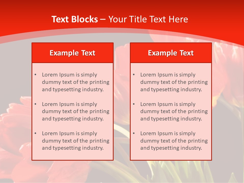 Bouquet Of A Tulips Isolated On A Black Background PowerPoint Template