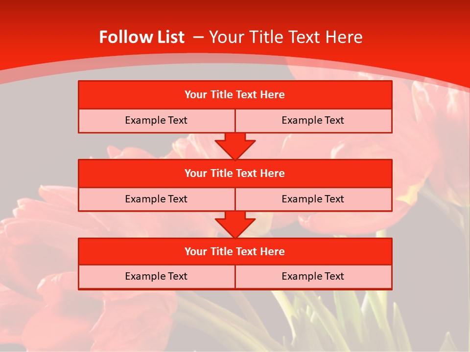 Bouquet Of A Tulips Isolated On A Black Background PowerPoint Template