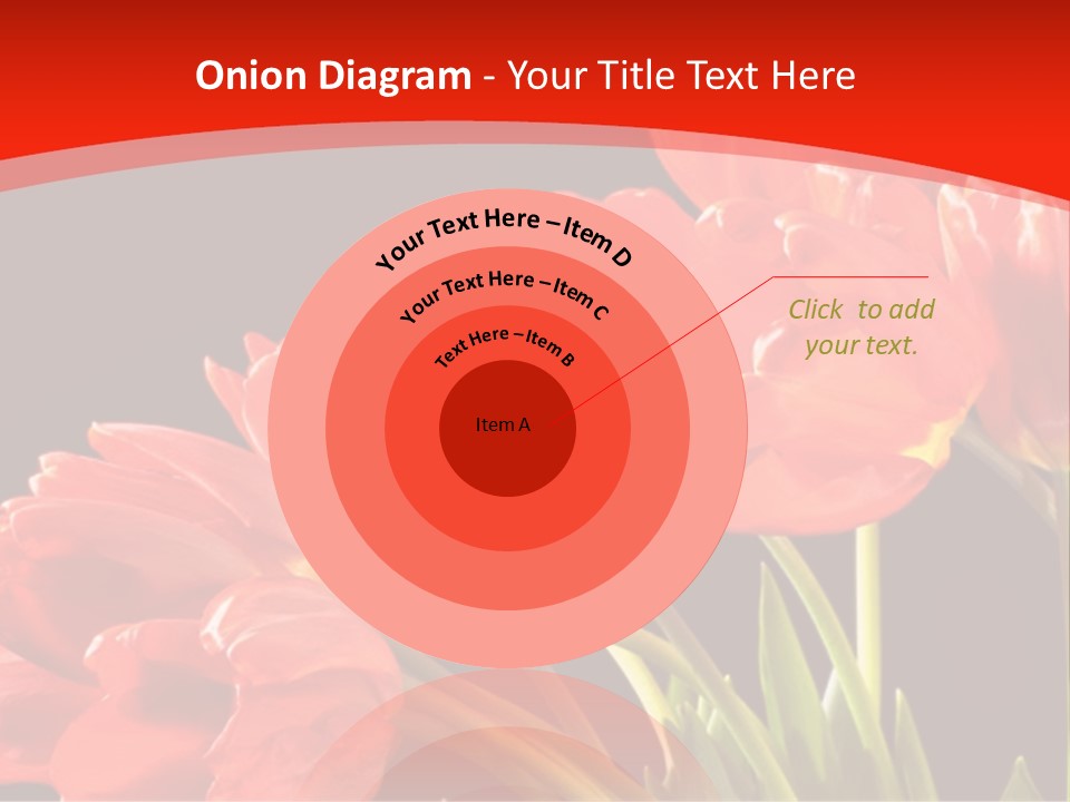 Bouquet Of A Tulips Isolated On A Black Background PowerPoint Template