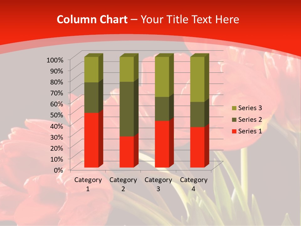 Bouquet Of A Tulips Isolated On A Black Background PowerPoint Template