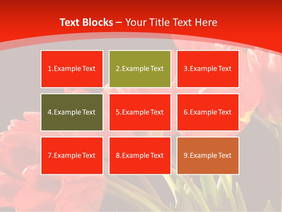 Bouquet Of A Tulips Isolated On A Black Background PowerPoint Template