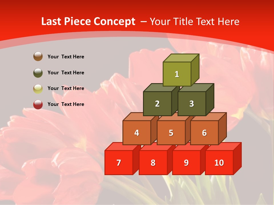 Bouquet Of A Tulips Isolated On A Black Background PowerPoint Template