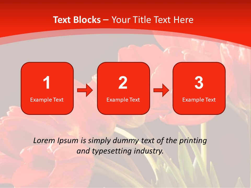 Bouquet Of A Tulips Isolated On A Black Background PowerPoint Template