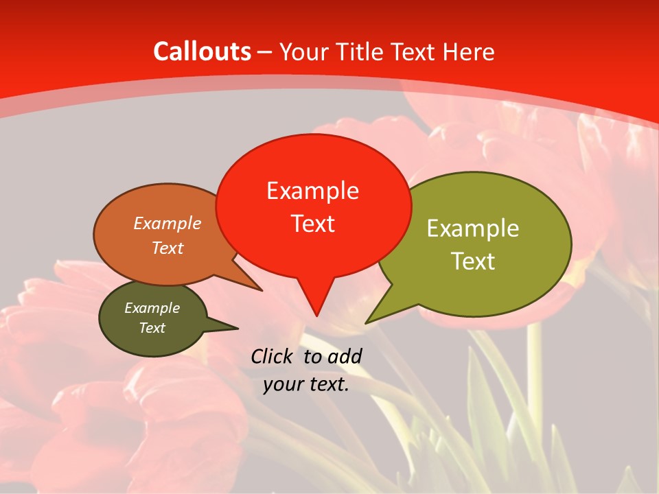 Bouquet Of A Tulips Isolated On A Black Background PowerPoint Template