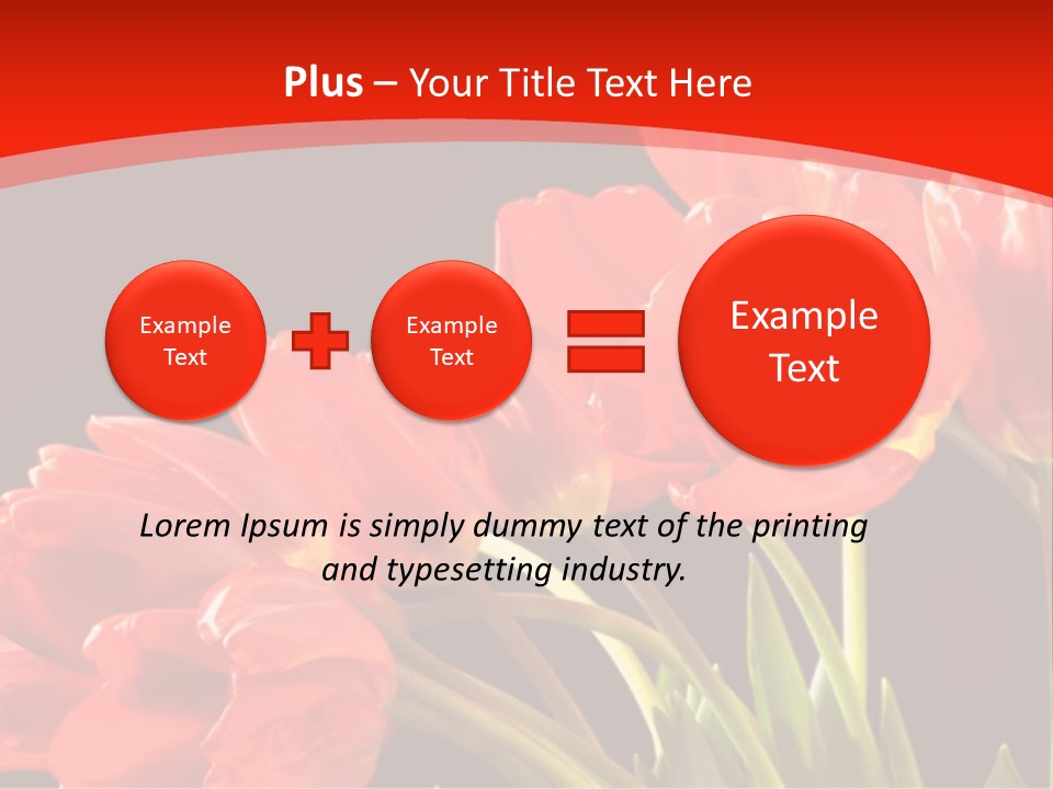 Bouquet Of A Tulips Isolated On A Black Background PowerPoint Template