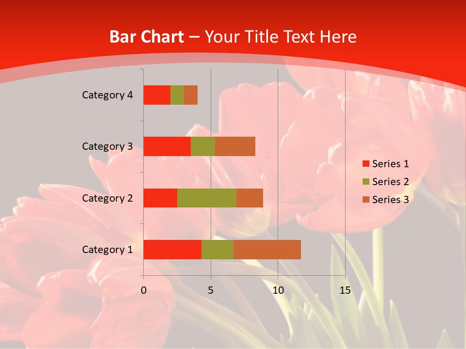 Bouquet Of A Tulips Isolated On A Black Background PowerPoint Template