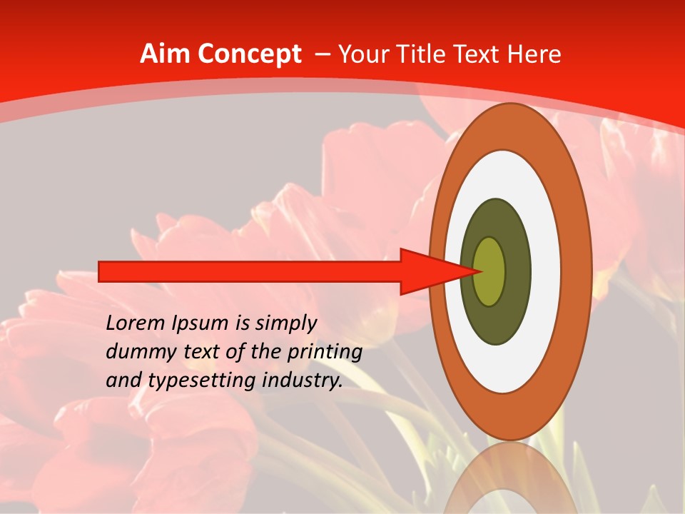 Bouquet Of A Tulips Isolated On A Black Background PowerPoint Template