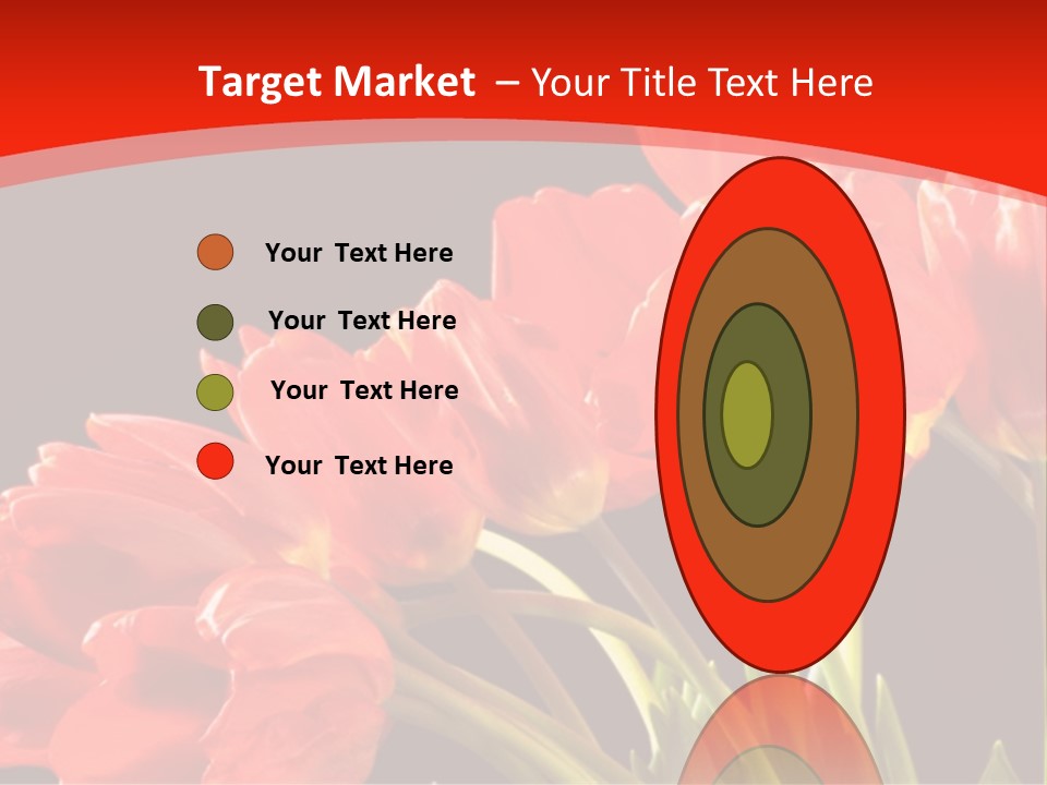 Bouquet Of A Tulips Isolated On A Black Background PowerPoint Template