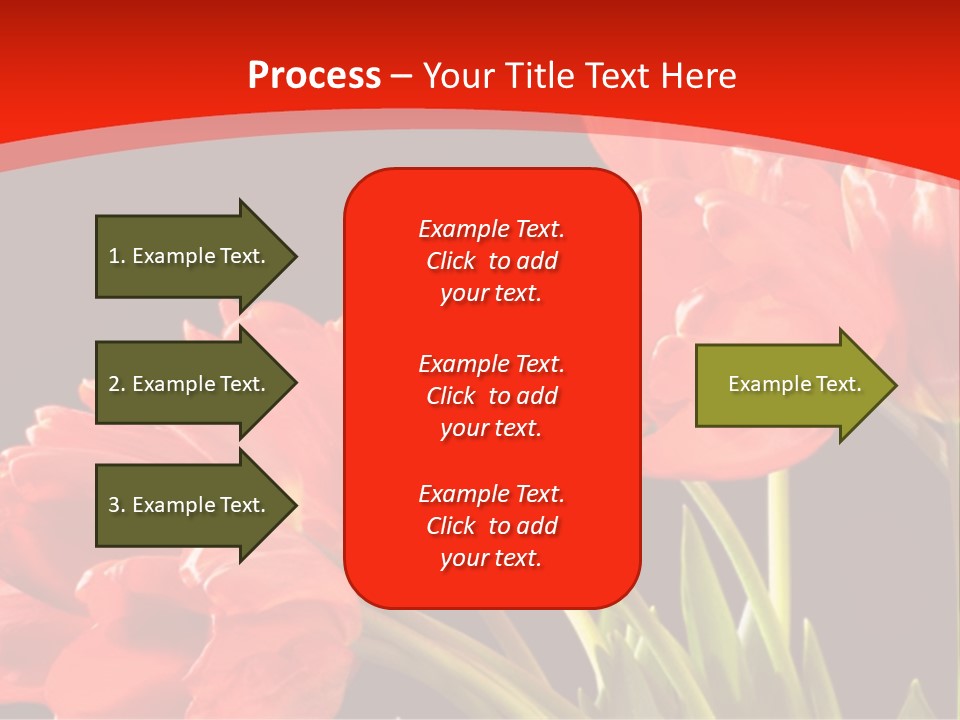 Bouquet Of A Tulips Isolated On A Black Background PowerPoint Template