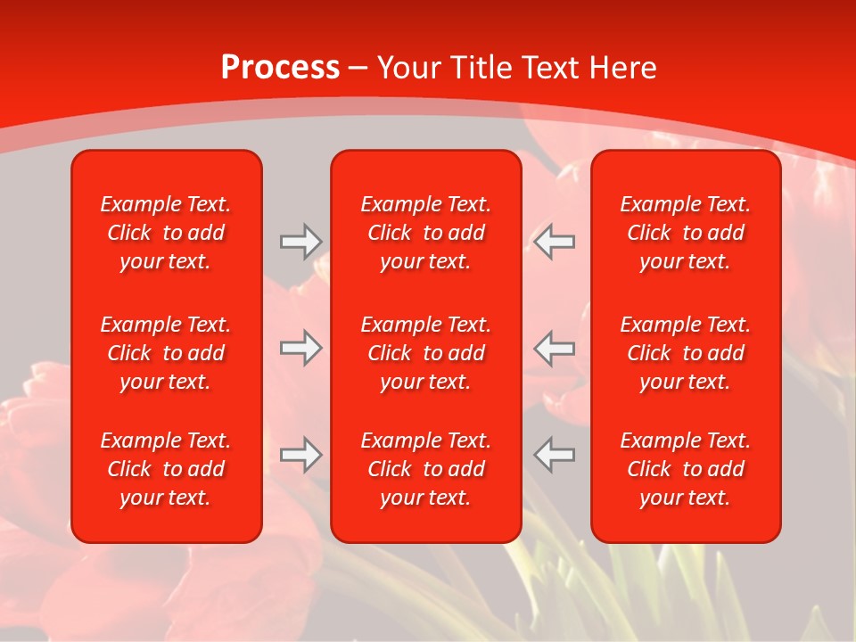 Bouquet Of A Tulips Isolated On A Black Background PowerPoint Template