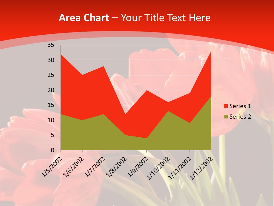 Bouquet Of A Tulips Isolated On A Black Background PowerPoint Template