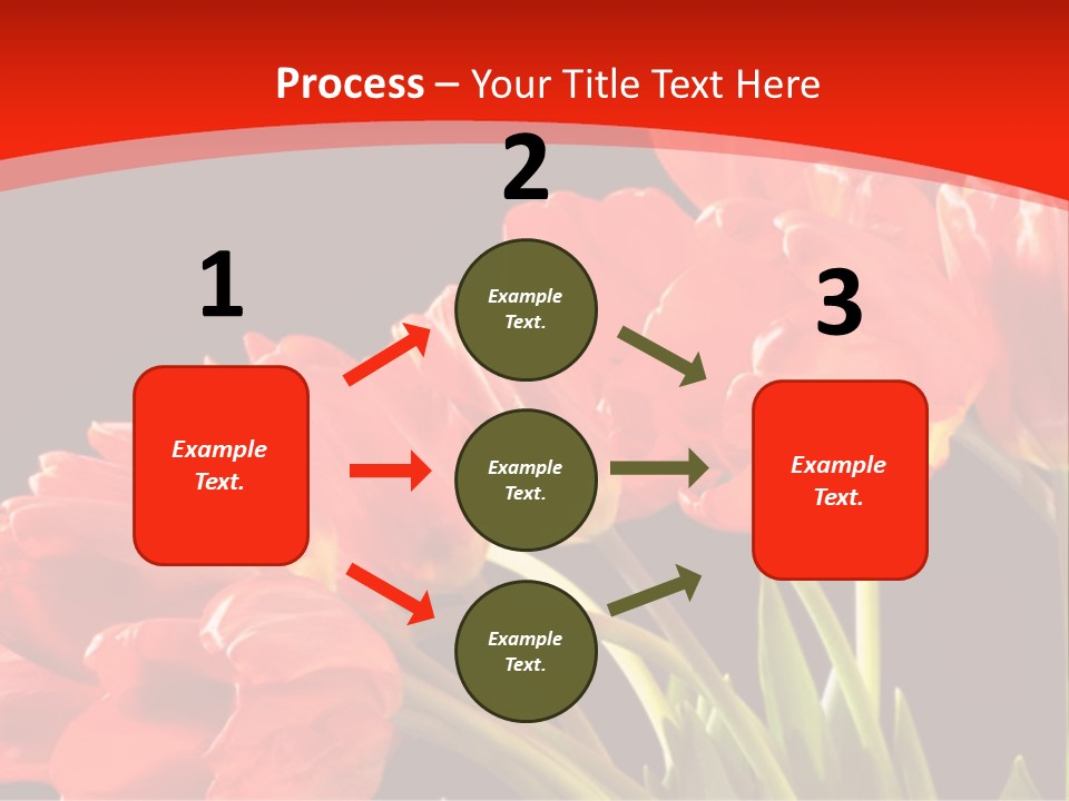 Bouquet Of A Tulips Isolated On A Black Background PowerPoint Template