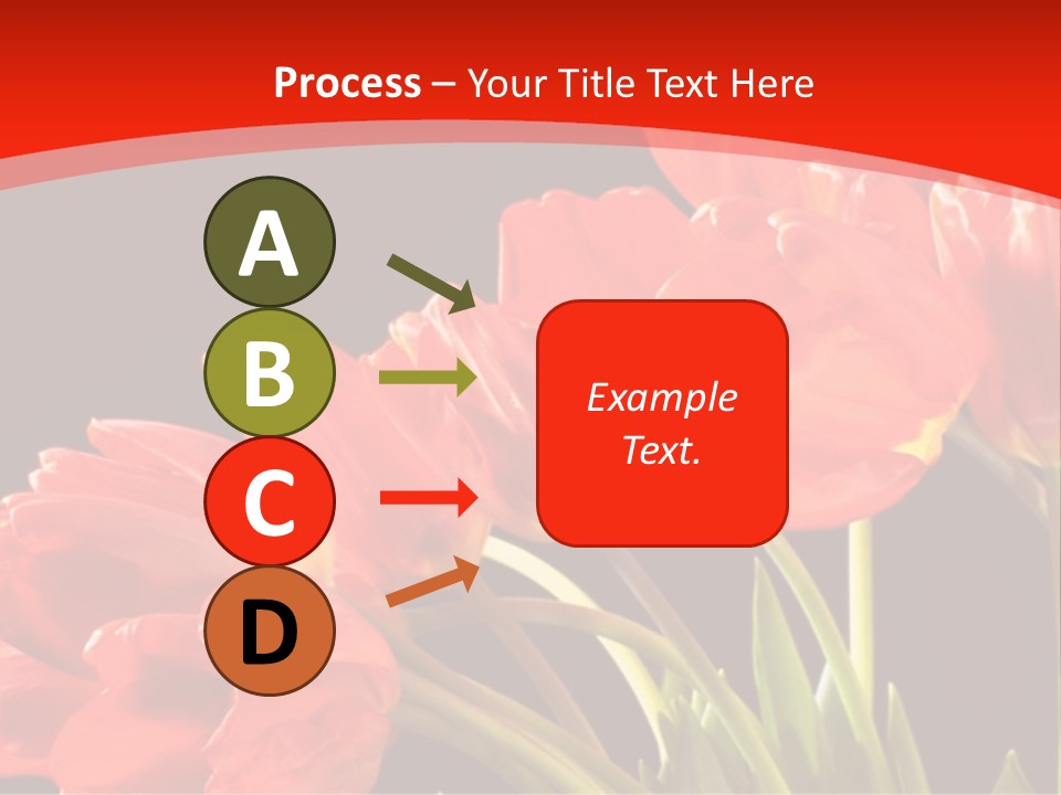 Bouquet Of A Tulips Isolated On A Black Background PowerPoint Template