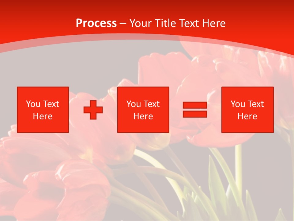 Bouquet Of A Tulips Isolated On A Black Background PowerPoint Template