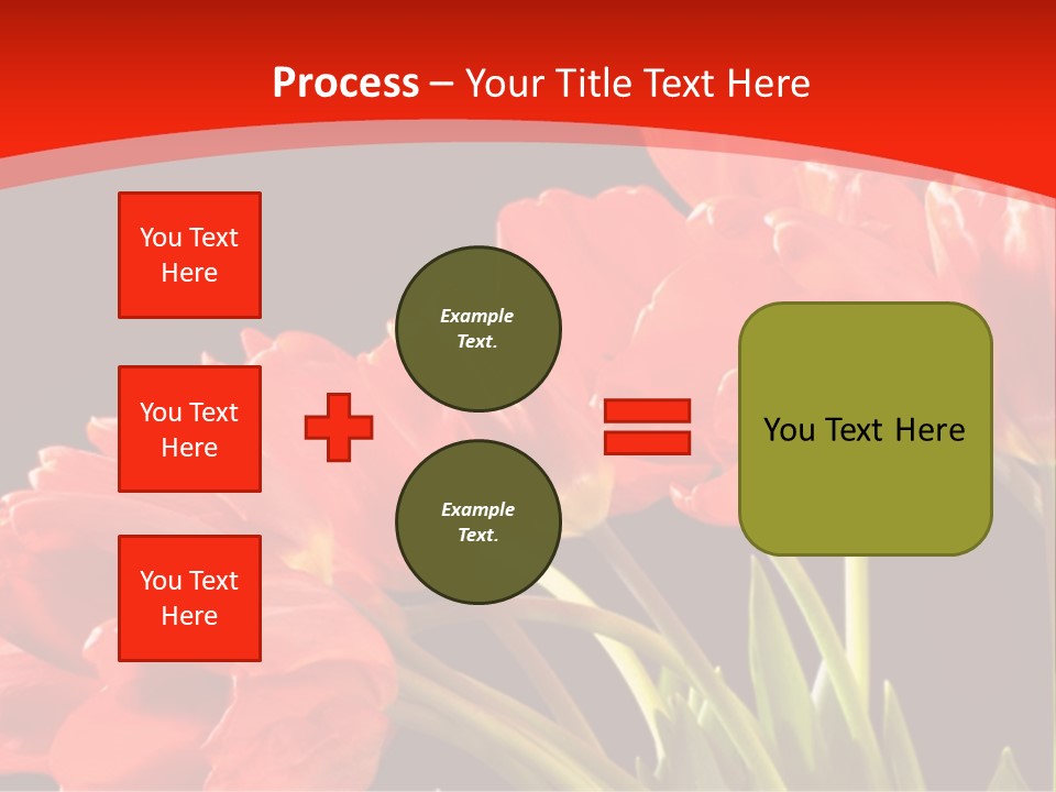 Bouquet Of A Tulips Isolated On A Black Background PowerPoint Template