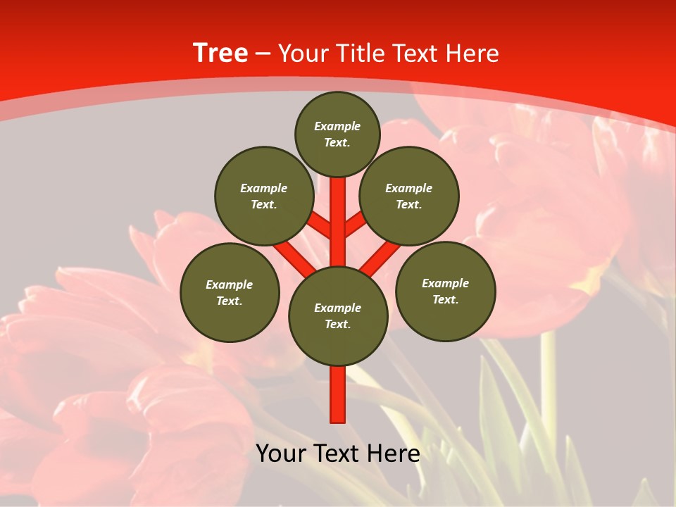 Bouquet Of A Tulips Isolated On A Black Background PowerPoint Template