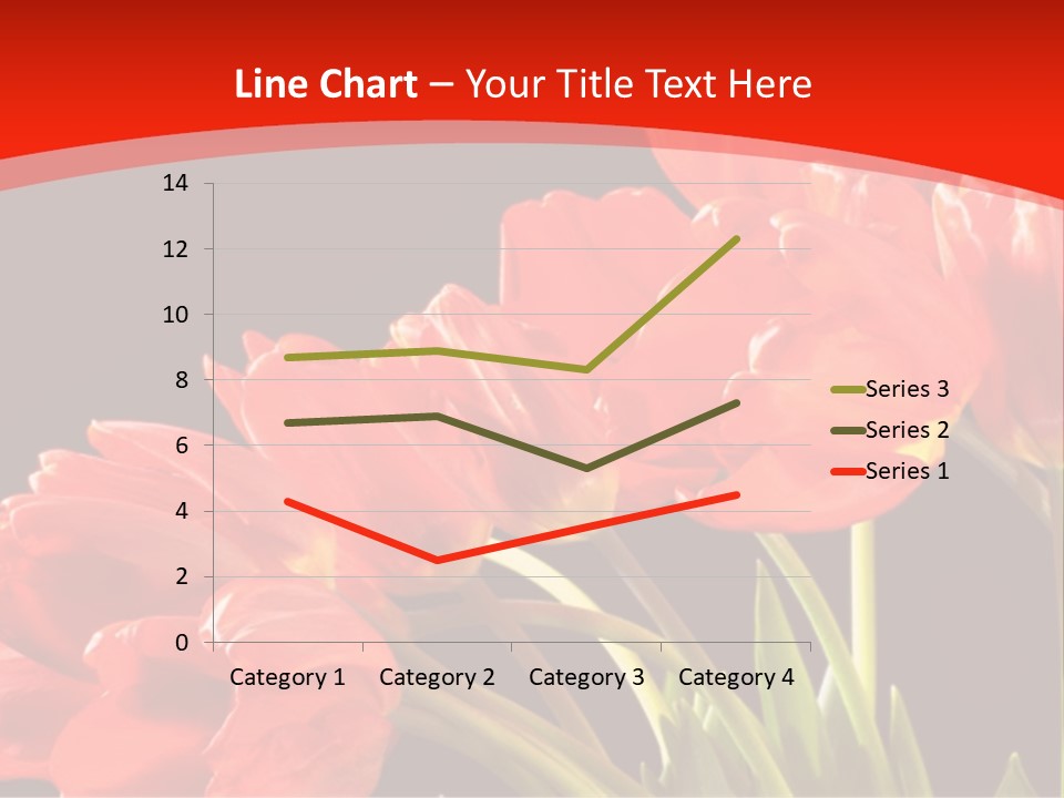 Bouquet Of A Tulips Isolated On A Black Background PowerPoint Template