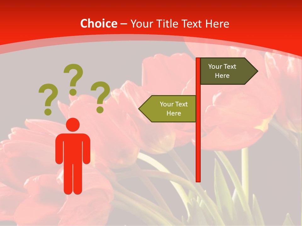 Bouquet Of A Tulips Isolated On A Black Background PowerPoint Template