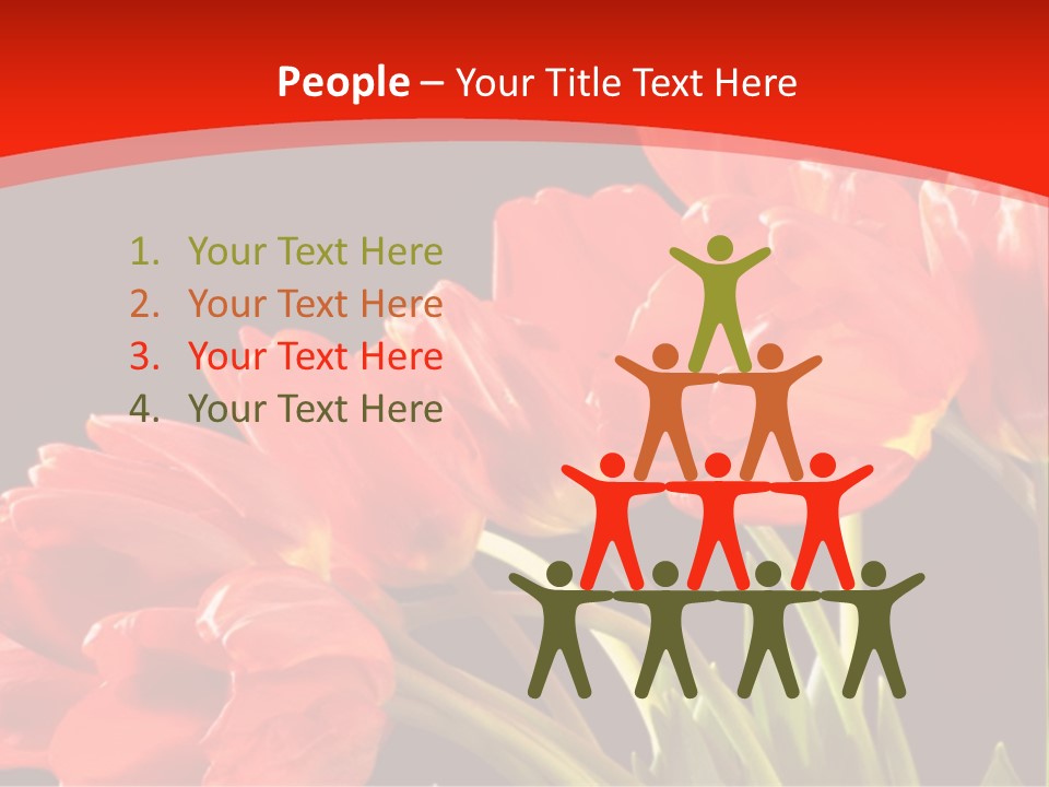 Bouquet Of A Tulips Isolated On A Black Background PowerPoint Template