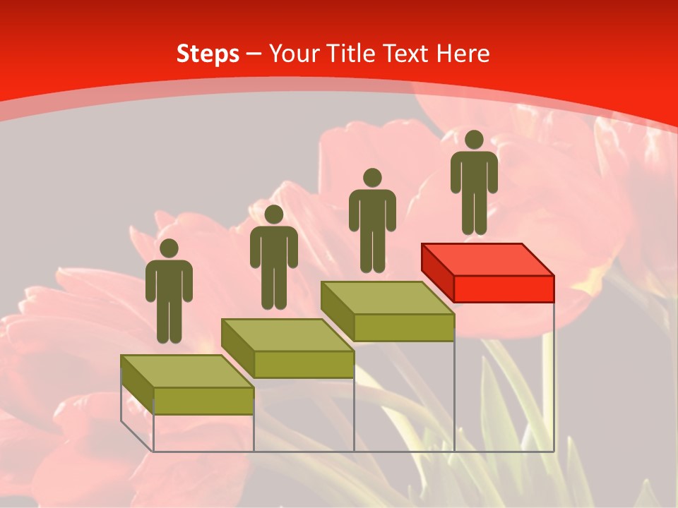 Bouquet Of A Tulips Isolated On A Black Background PowerPoint Template