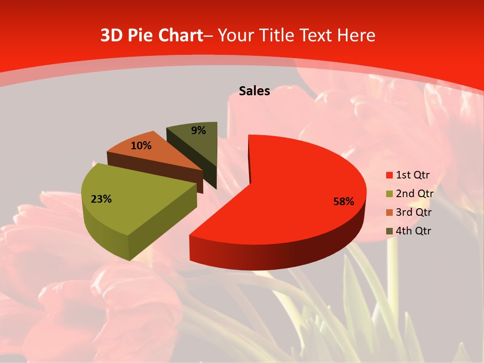 Bouquet Of A Tulips Isolated On A Black Background PowerPoint Template