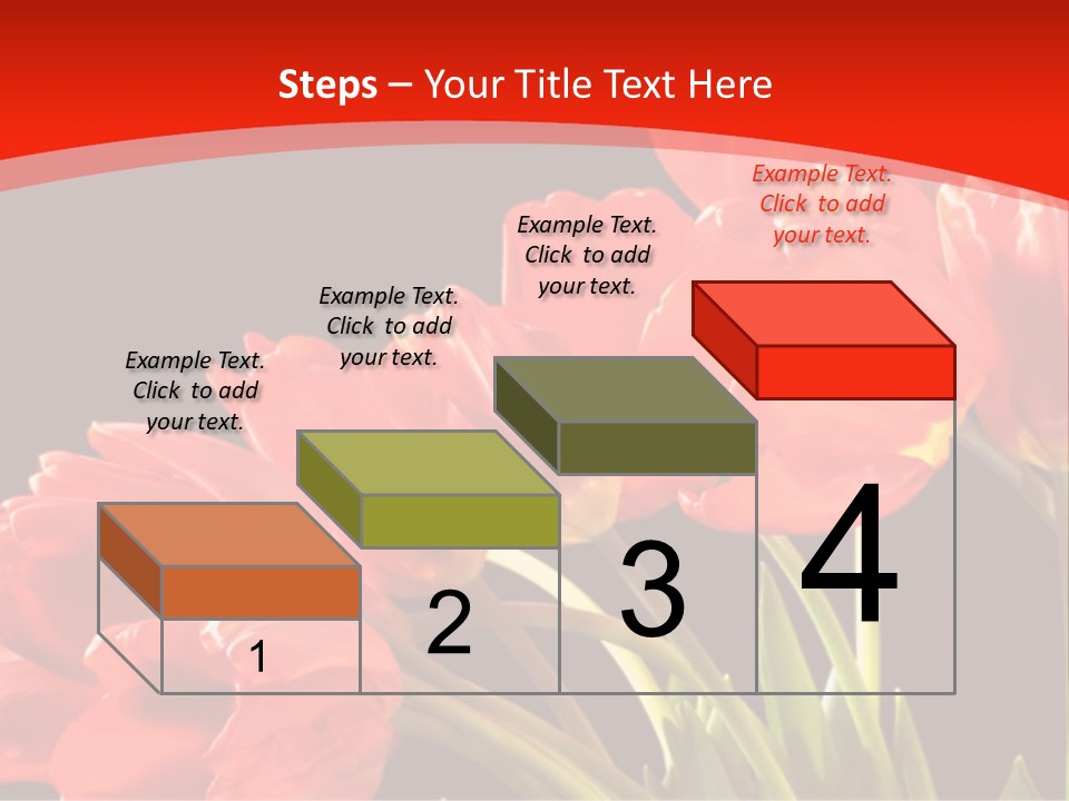 Bouquet Of A Tulips Isolated On A Black Background PowerPoint Template