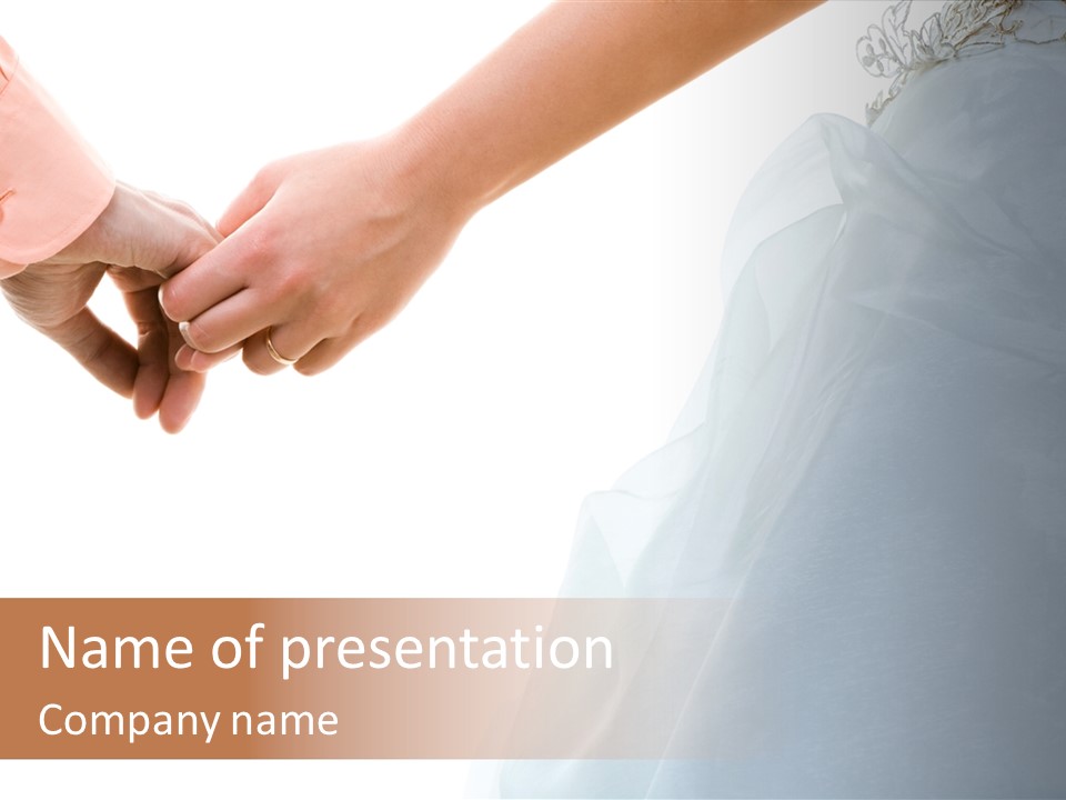 Wedding Photo Of Married Couple Holding Hands PowerPoint Template